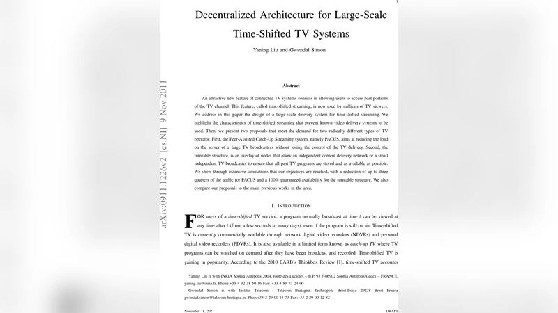 Large-Scale Time-Shifted Streaming Delivery