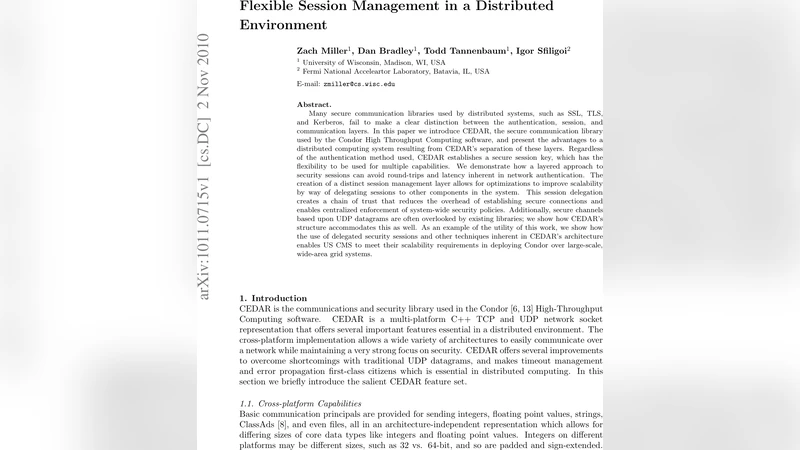 Flexible Session Management in a Distributed Environment