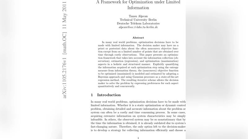 A Framework for Optimization under Limited Information