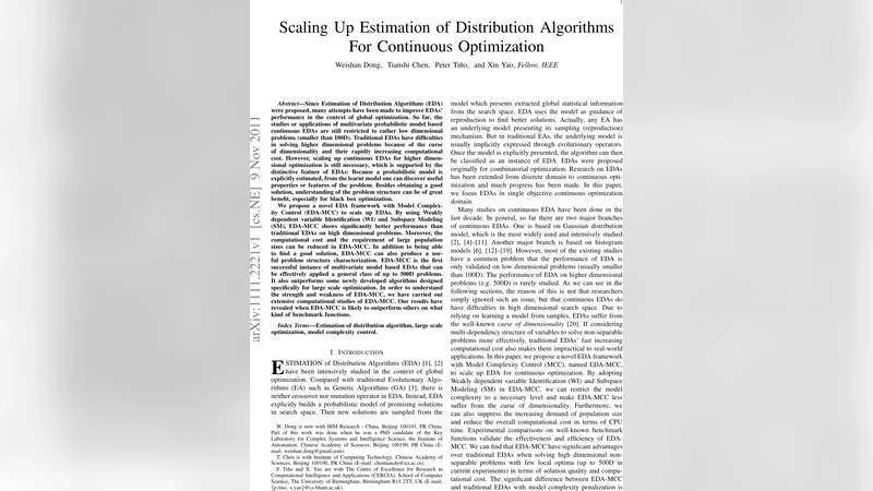 Scaling Up Estimation of Distribution Algorithms For Continuous   Optimization