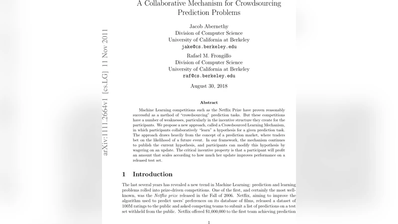 A Collaborative Mechanism for Crowdsourcing Prediction Problems