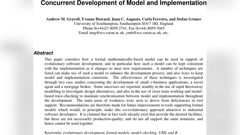 Concurrent Development of Model and Implementation