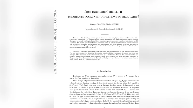 Equisingularite reelle : invariants locaux et conditions de regularite