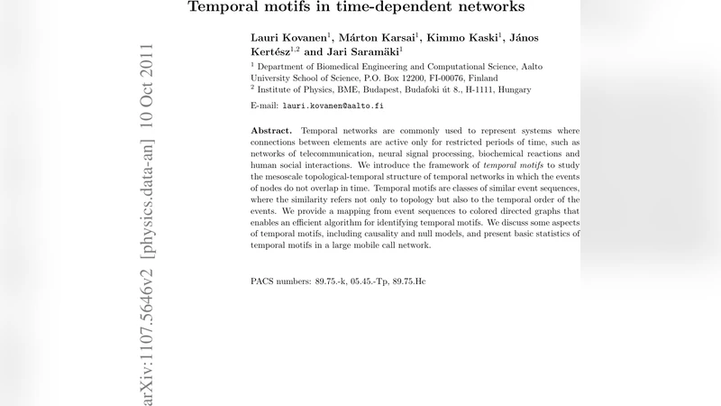 Temporal motifs in time-dependent networks