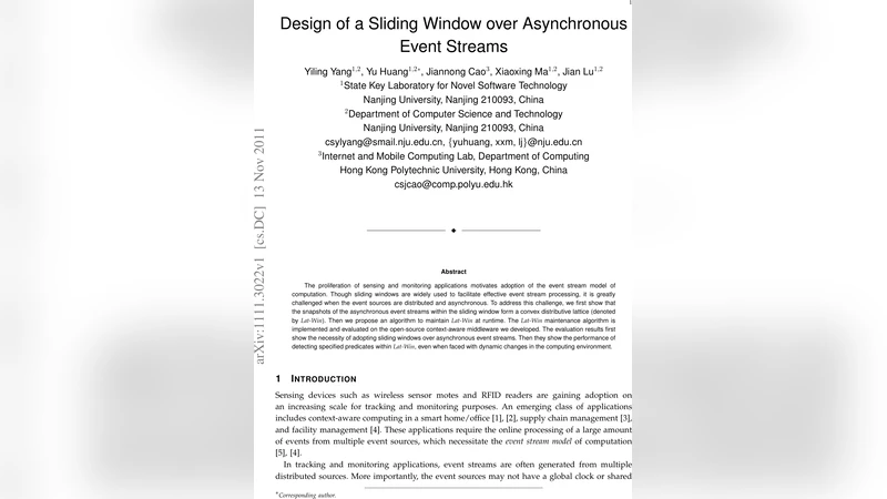 Design of a Sliding Window over Asynchronous Event Streams