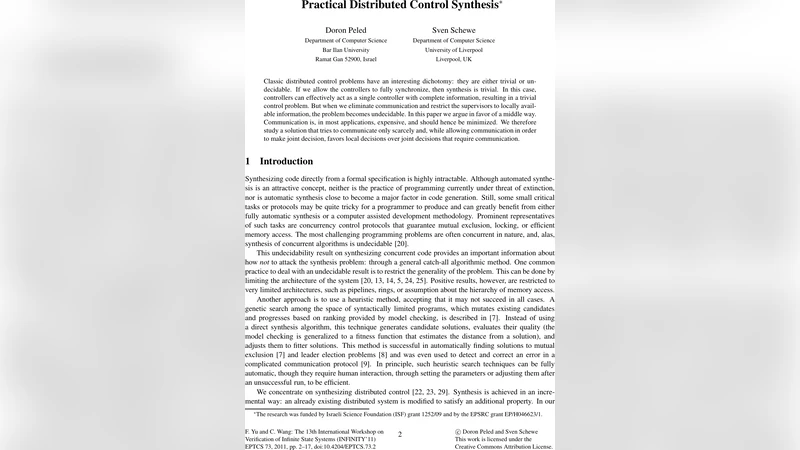 Practical Distributed Control Synthesis