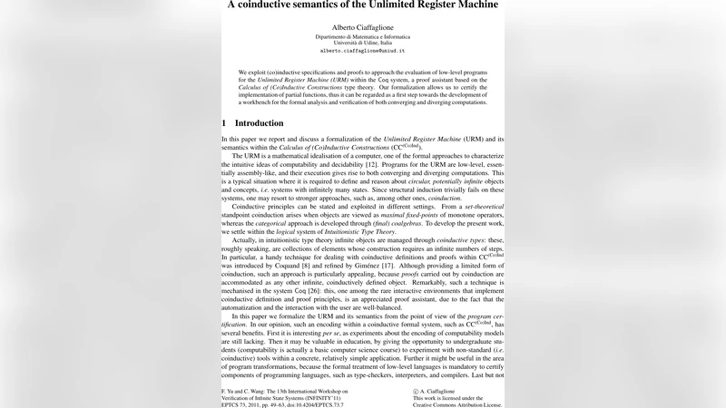 A coinductive semantics of the Unlimited Register Machine