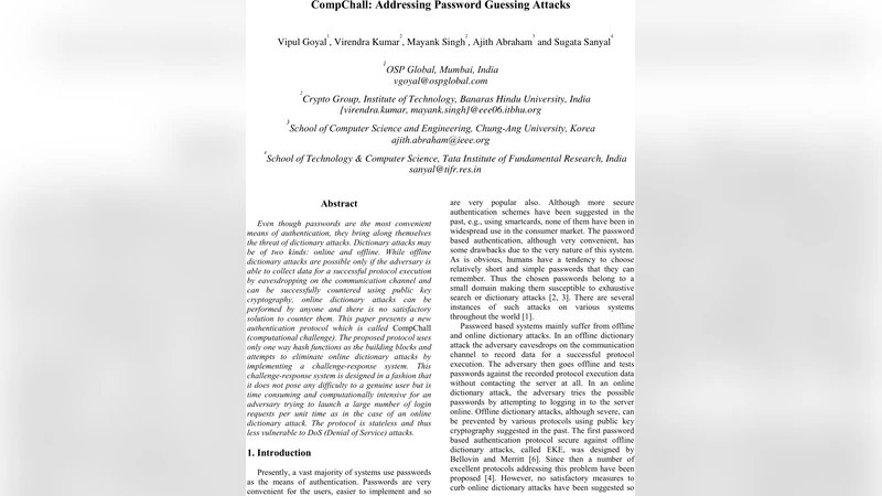 CompChall: Addressing Password Guessing Attacks