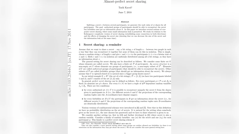 Almost-perfect secret sharing