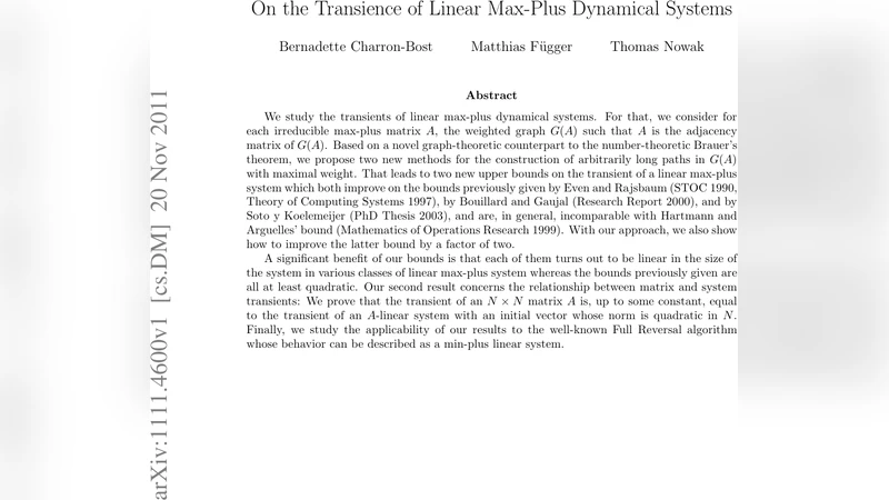 On the Transience of Linear Max-Plus Dynamical Systems