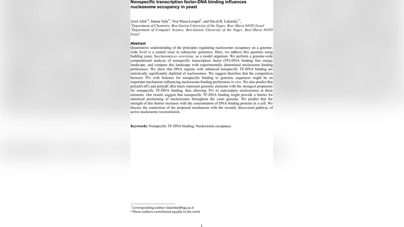 Nonspecific transcription factor-DNA binding influences nucleosome   occupancy in yeast