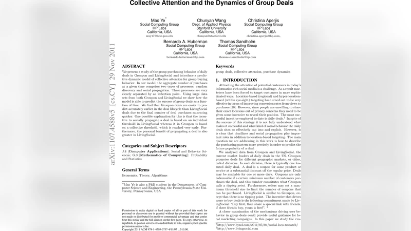 Collective Attention and the Dynamics of Group Deals