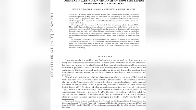Constraint Satisfaction Tractability from Semi-lattice Operations on   Infinite Sets