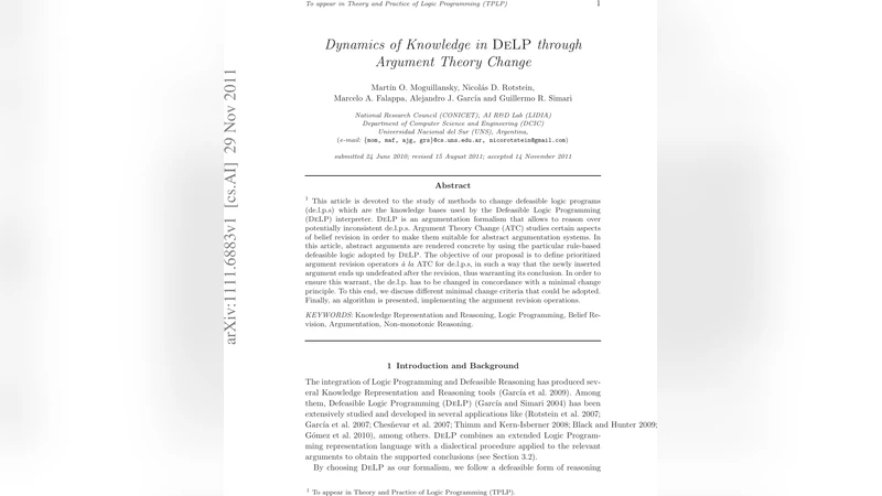 Dynamics of Knowledge in DeLP through Argument Theory Change