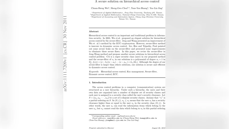 A secure solution on hierarchical access control