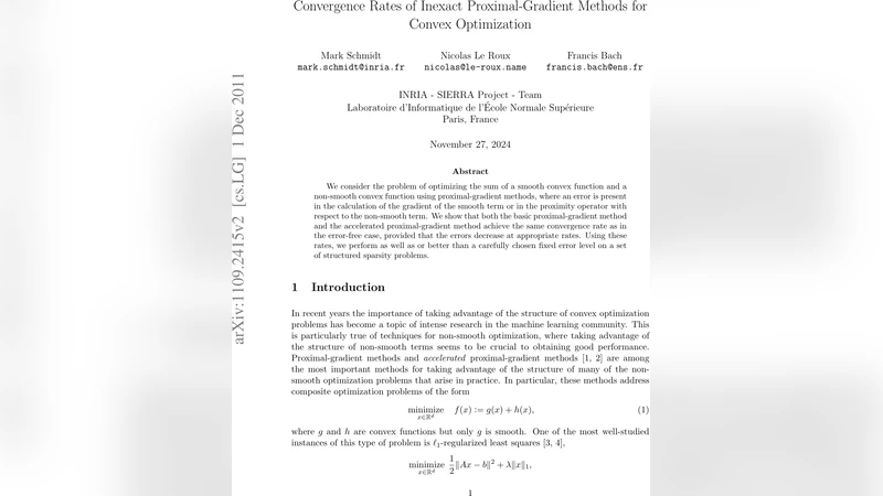 Convergence Rates of Inexact Proximal-Gradient Methods for Convex   Optimization