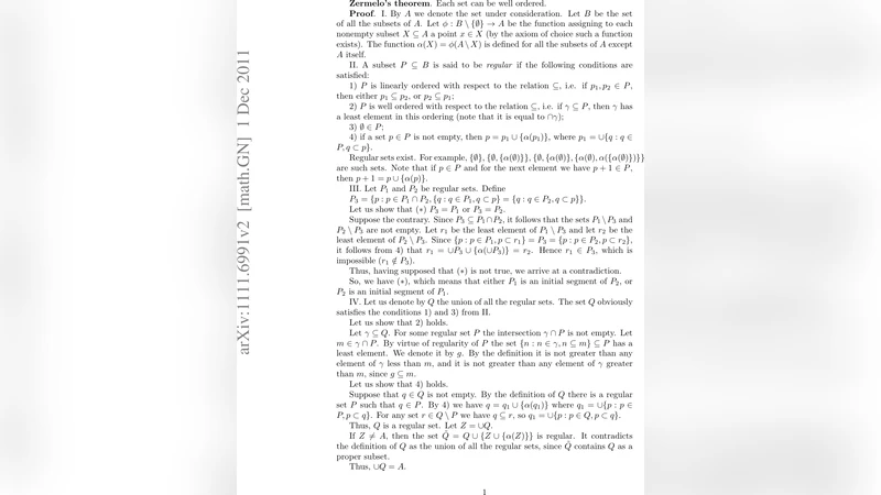 Simple proof of Zermelos theorem