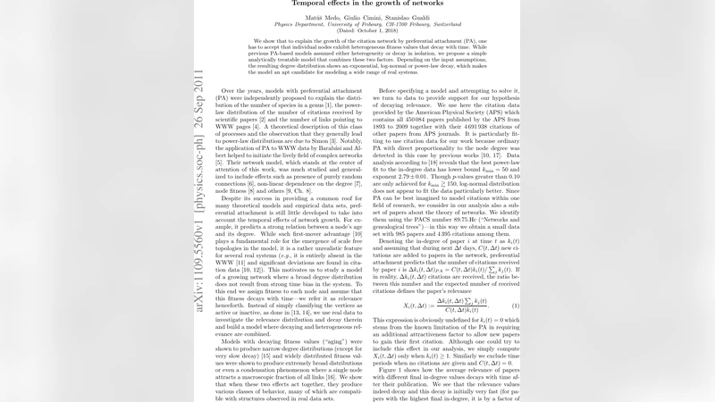 Temporal effects in the growth of networks