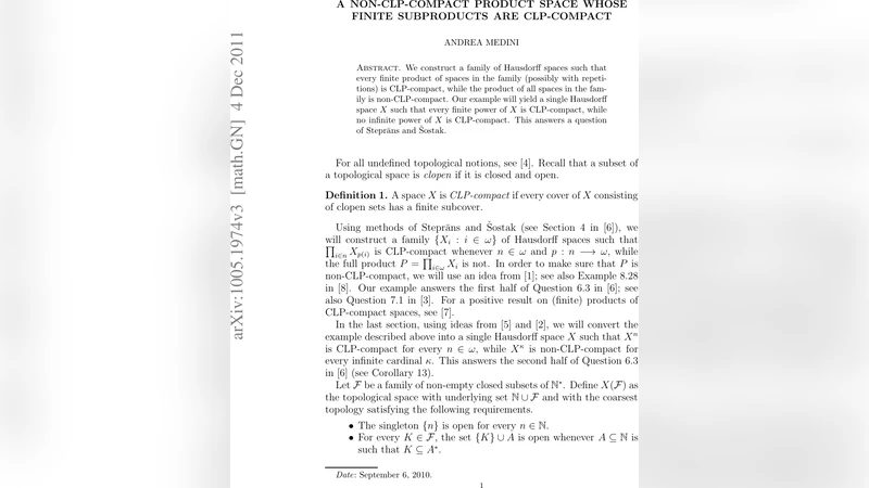 A non-CLP-compact product space whose finite subproducts are CLP-compact