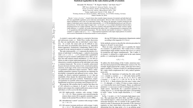 Statistical regularities in the rank-citation profile of scientists