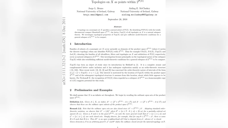 Topologies on $X$ as points in $2^{mathcal{P}(X)}$
