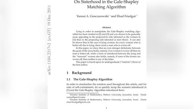 On Sisterhood in the Gale-Shapley Matching Algorithm