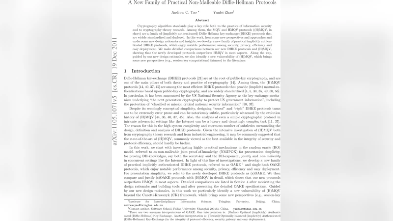 A New Family of Practical Non-Malleable Diffie-Hellman Protocols