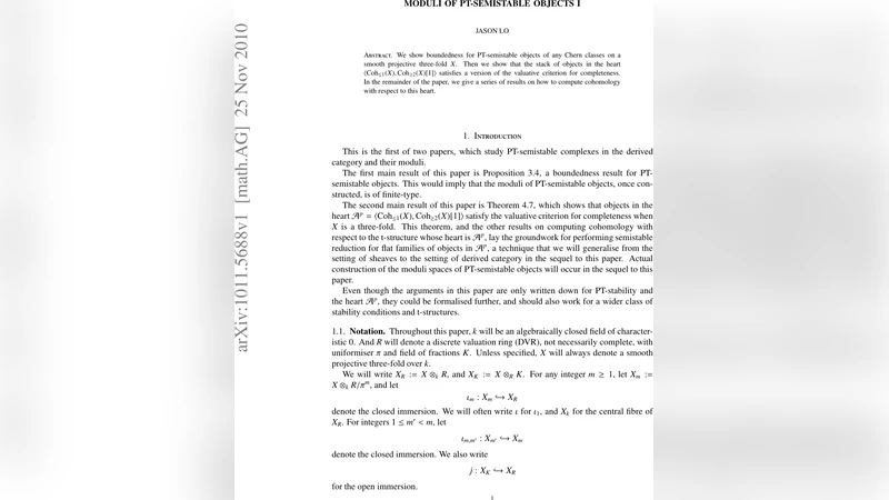 Moduli of PT-Semistable Objects I