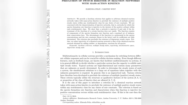 Preclusion of switch behavior in reaction networks with mass-action   kinetics