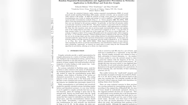 Random Sequential Renormalization and Agglomerative Percolation in   Networks: Application to Erd"os-Renyi and Scale-free Graphs