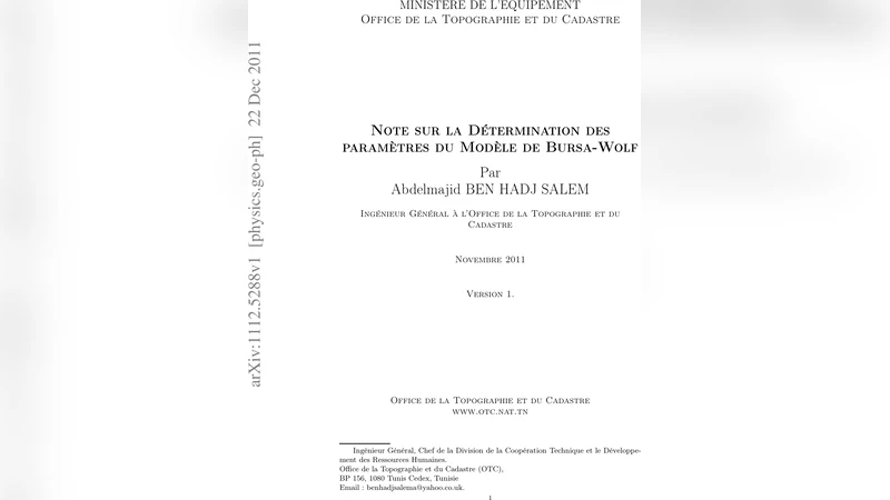 The Determination of the Bursa-Wolf Parameters