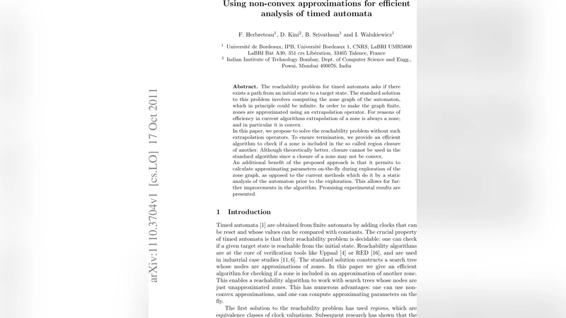 Using non-convex approximations for efficient analysis of timed automata