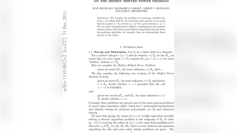 On the Hidden Shifted Power Problem