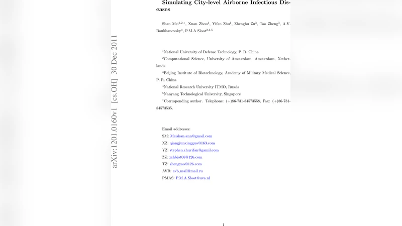 Simulating City-level Airborne Infectious Diseases