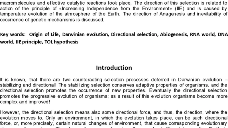 Three-stage Origin of Life as a Result of Directional Darwinian   Evolution