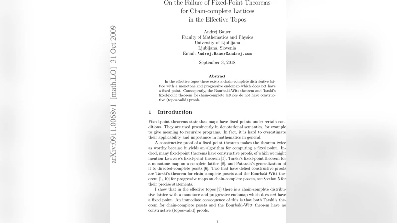 On the Failure of Fixed-Point Theorems for Chain-complete Lattices in   the Effective Topos