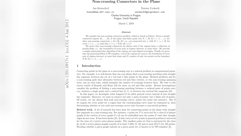 Non-crossing Connectors in the Plane
