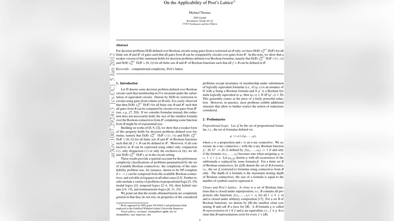 On the Applicability of Posts Lattice