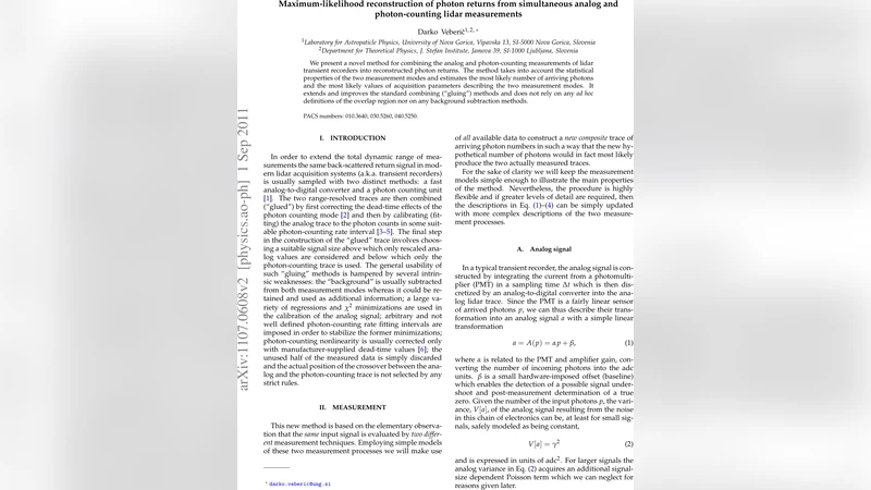 Maximum-likelihood reconstruction of photon returns from simultaneous   analog and photon-counting lidar measurements