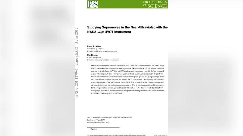 Studying Supernovae in the Near-Ultraviolet with the NASA Swift UVOT   Instrument