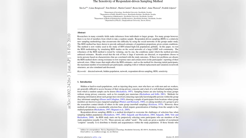 The Sensitivity of Respondent-driven Sampling Method