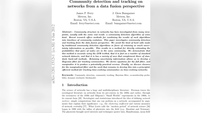 Community detection and tracking on networks from a data fusion   perspective