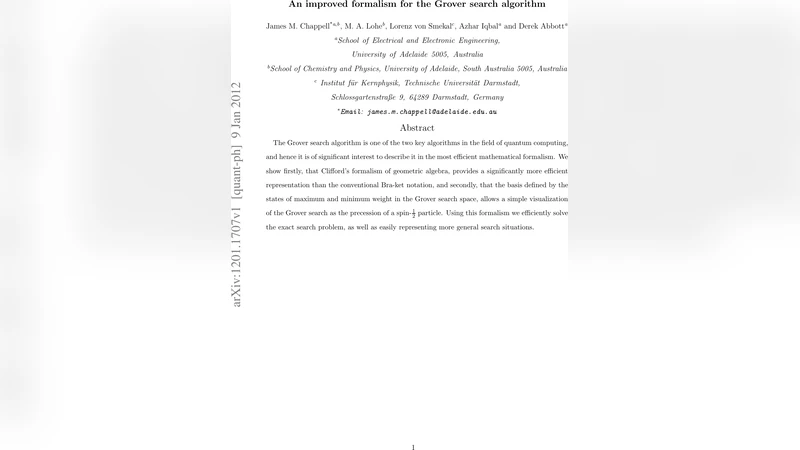 An improved formalism for the Grover search algorithm