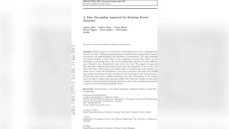 A Time Decoupling Approach for Studying Forum Dynamics