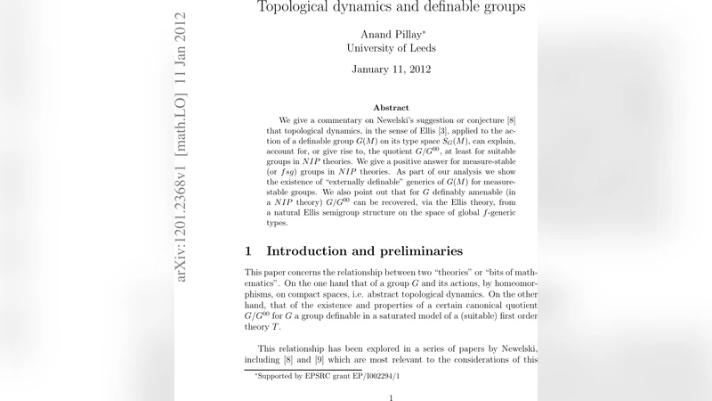 Topological dynamics and definable groups