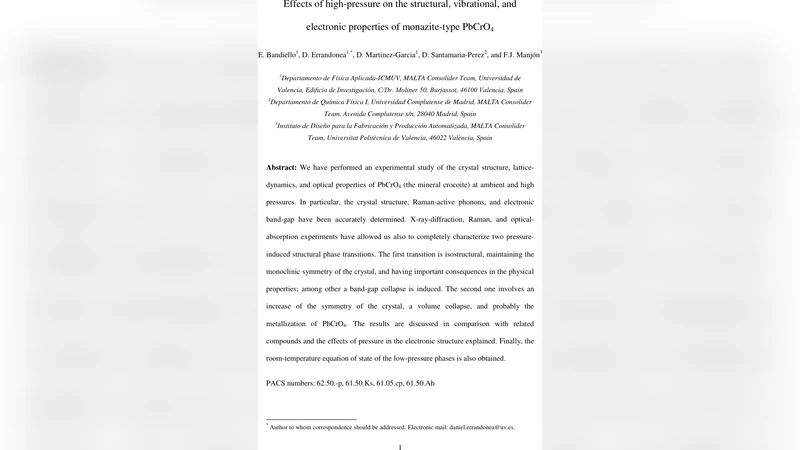 Effects of high-pressure on the structural, vibrational, and electronic   properties of monazite-type PbCrO4