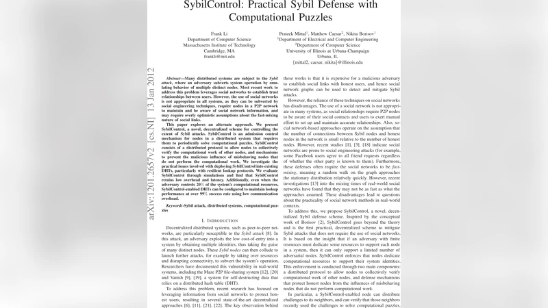 SybilControl: Practical Sybil Defense with Computational Puzzles