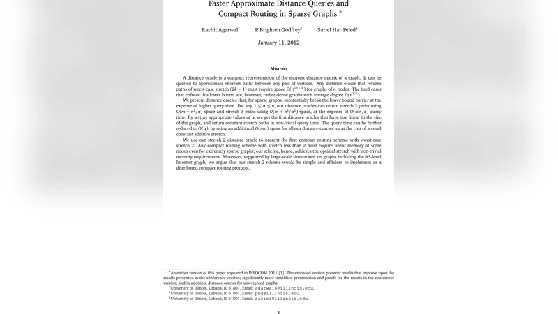 Faster Approximate Distance Queries and Compact Routing in Sparse Graphs