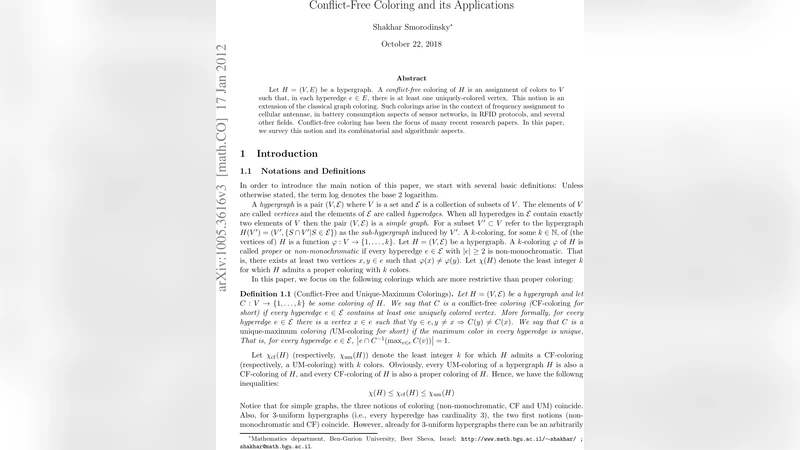 Conflict-Free Coloring and its Applications