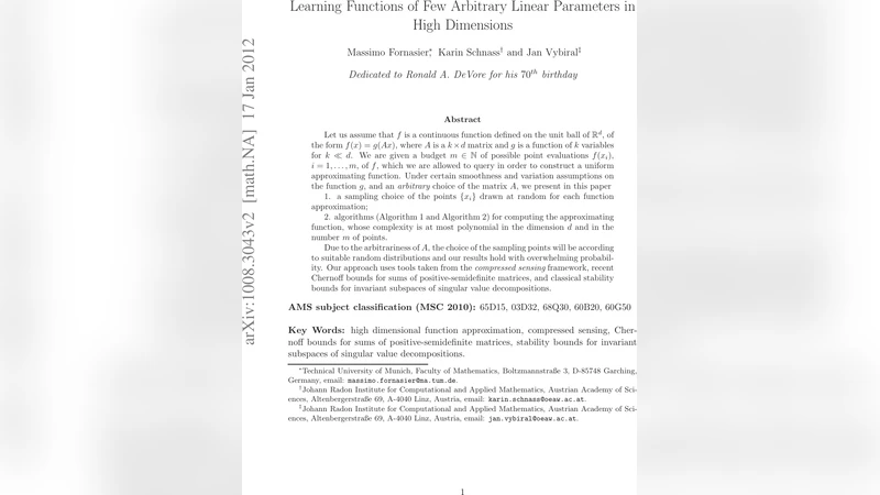 Learning Functions of Few Arbitrary Linear Parameters in High Dimensions